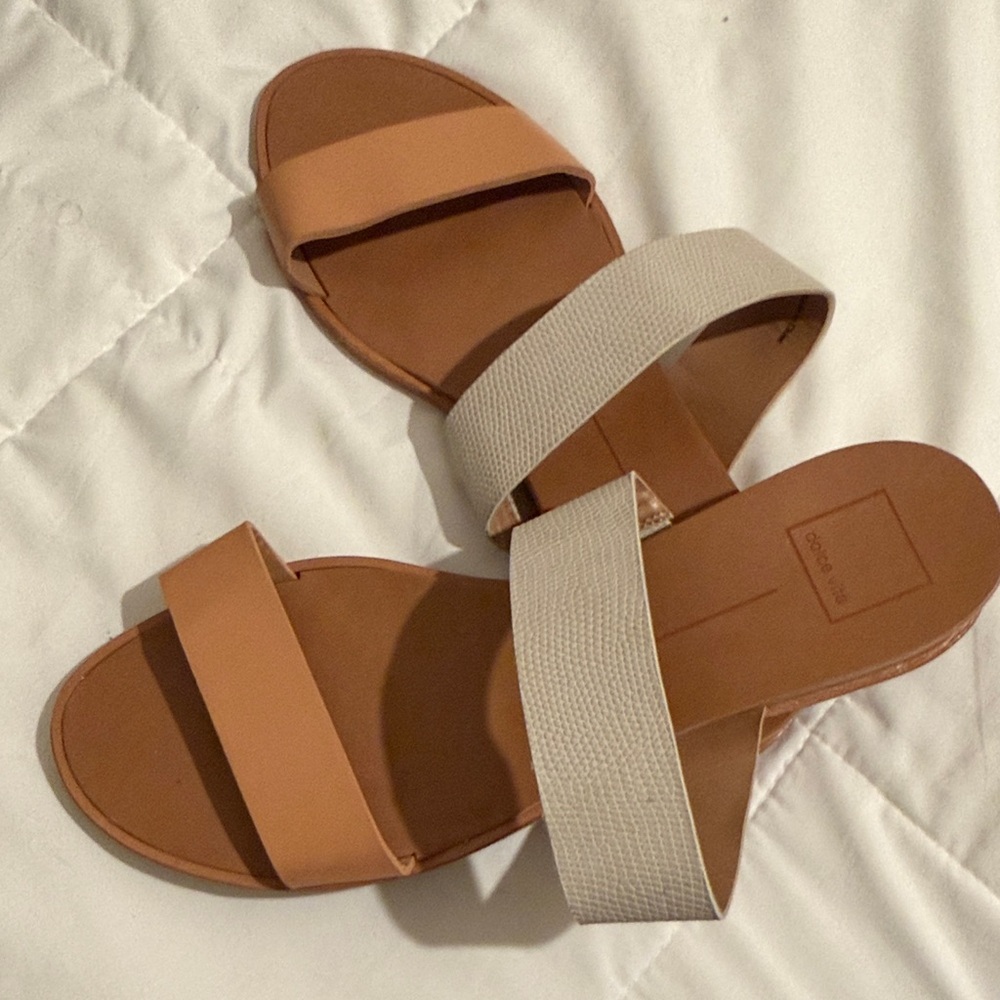 Dolce Vita Tan and Cream Sandals